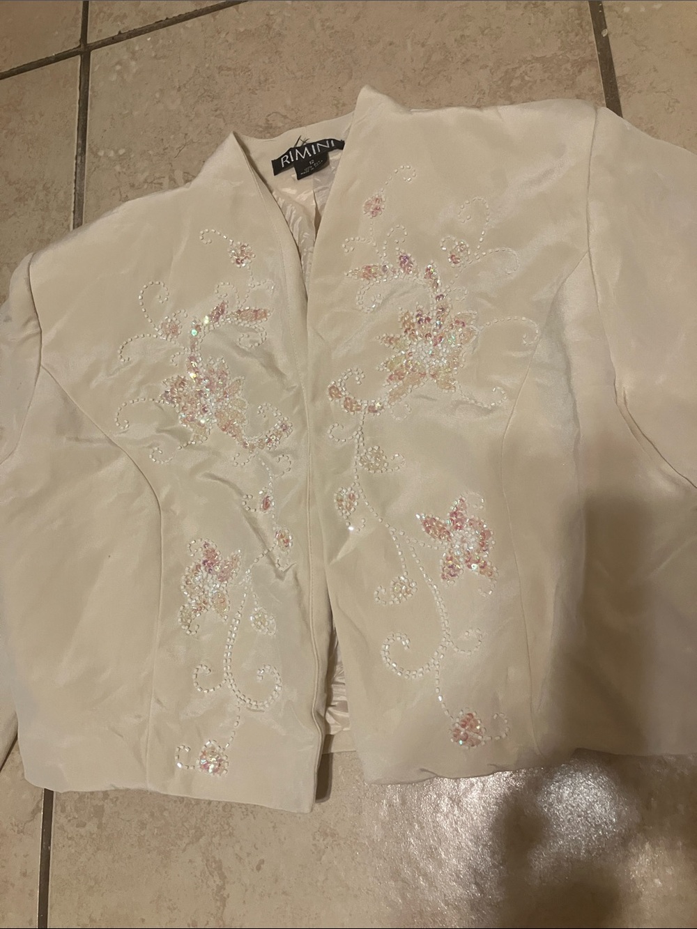 Rimini Women's Ivory Beaded Embroidered Jacket